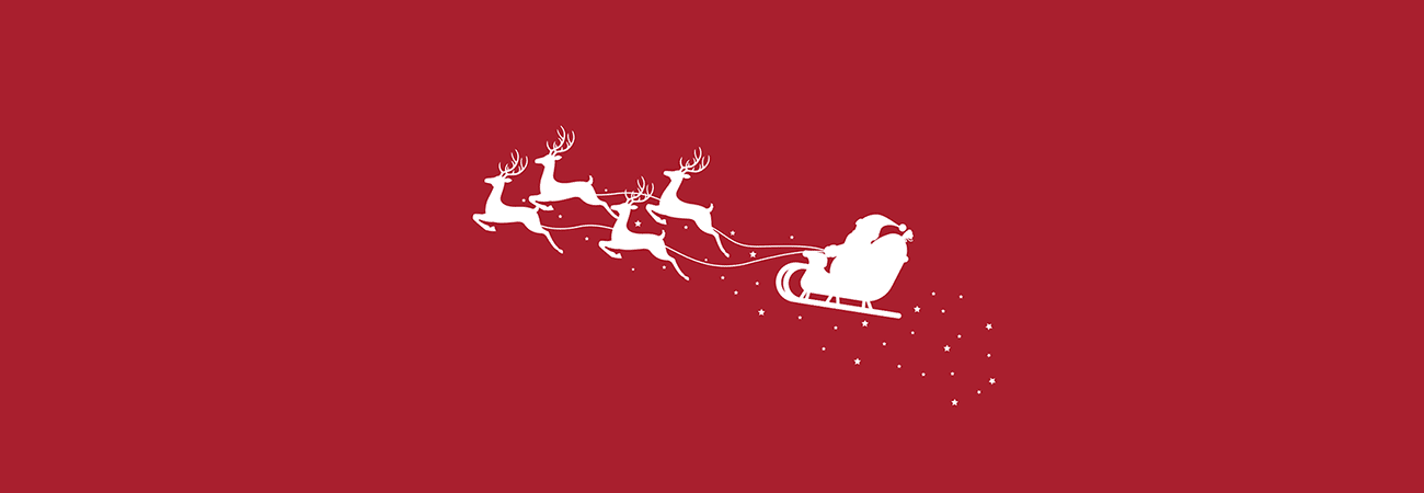 Silhouette illustration of Santa's sleigh