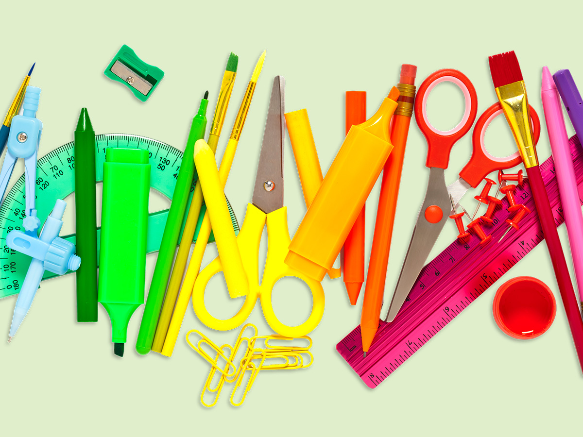 colorful school supplies