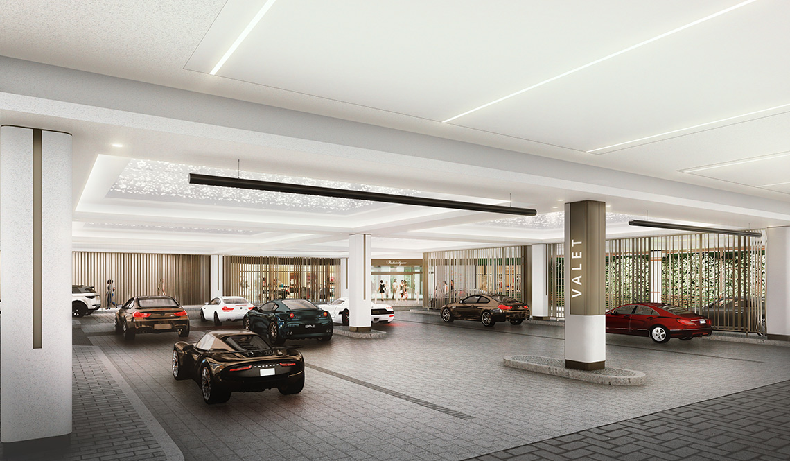 A rendering of the upcoming changes to Scottsdale Fashion Square's valet area