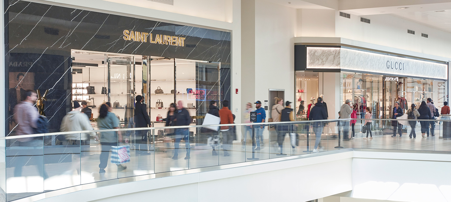 Shoppers enjoying some of Fashion Outlets of Chicago's luxury stores.