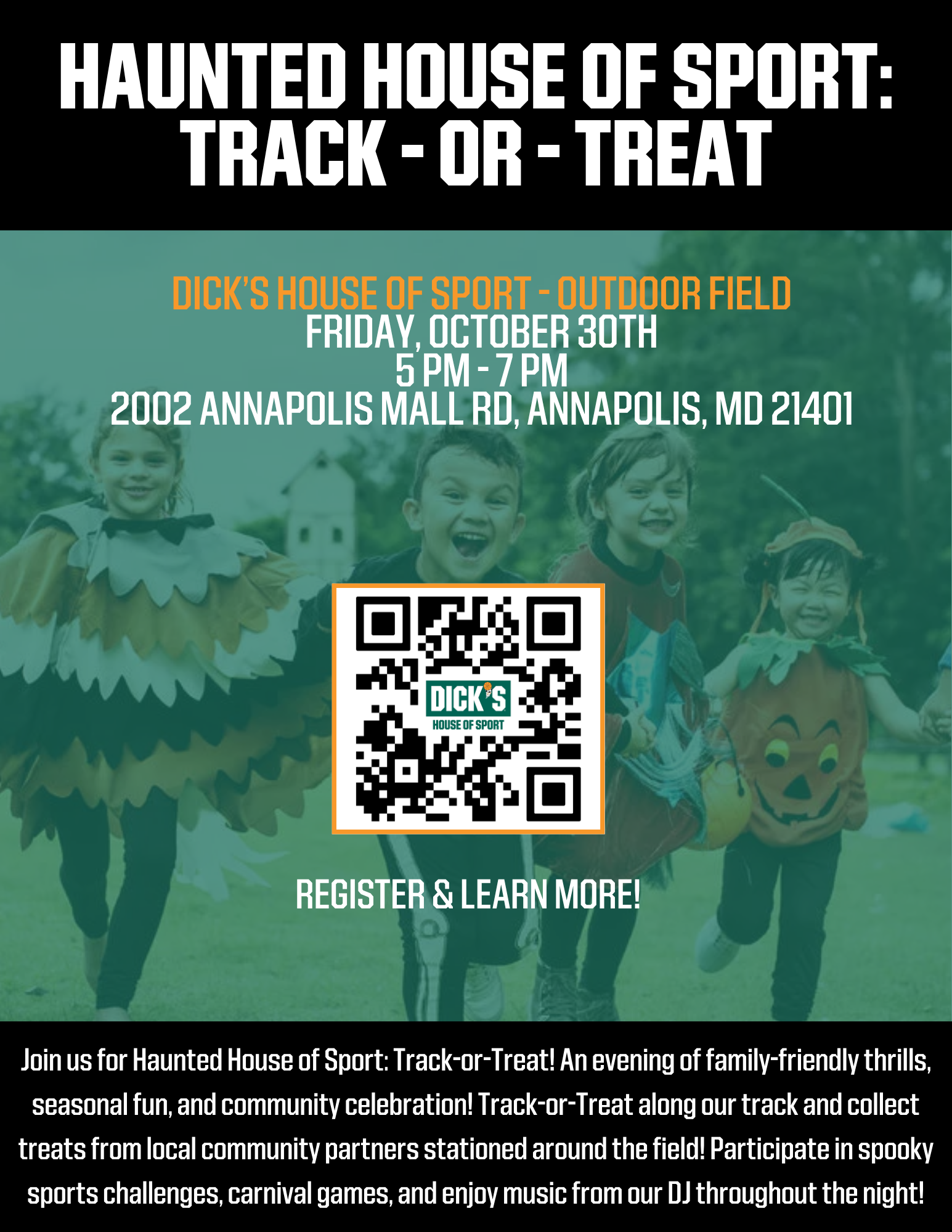 flyer with qr code to scan and register