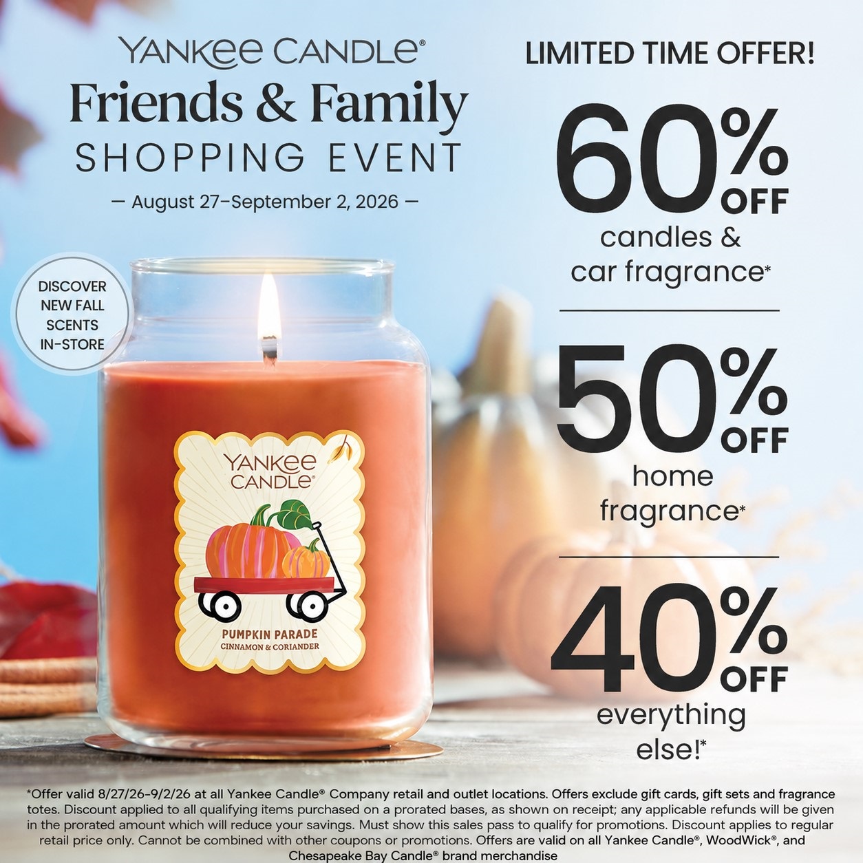 Yankee candle friends and family sale