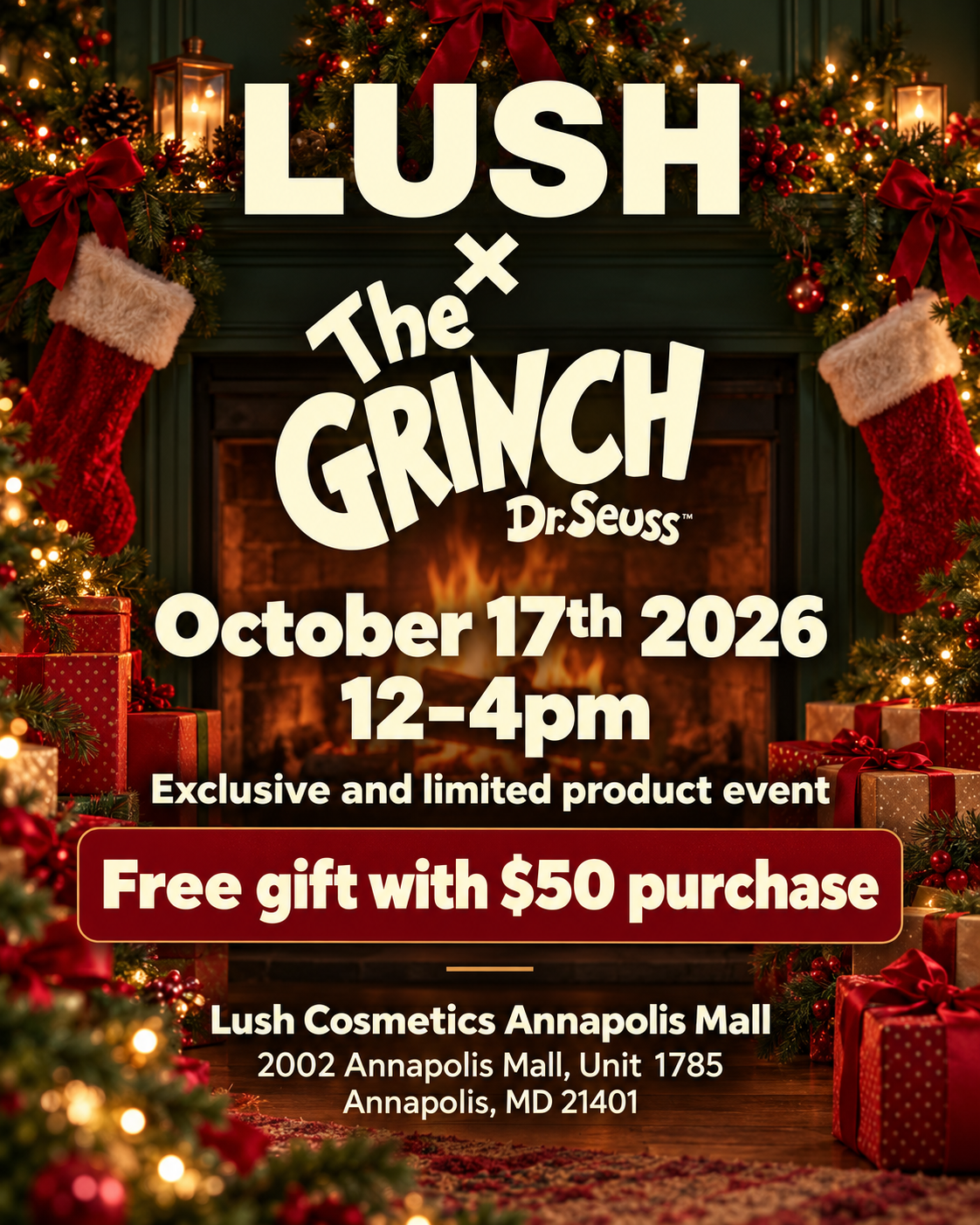 flyer for free gift with $50 purchase 