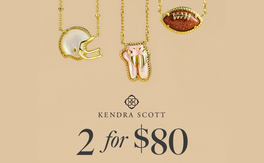 football pendants with logo of kendra scott 