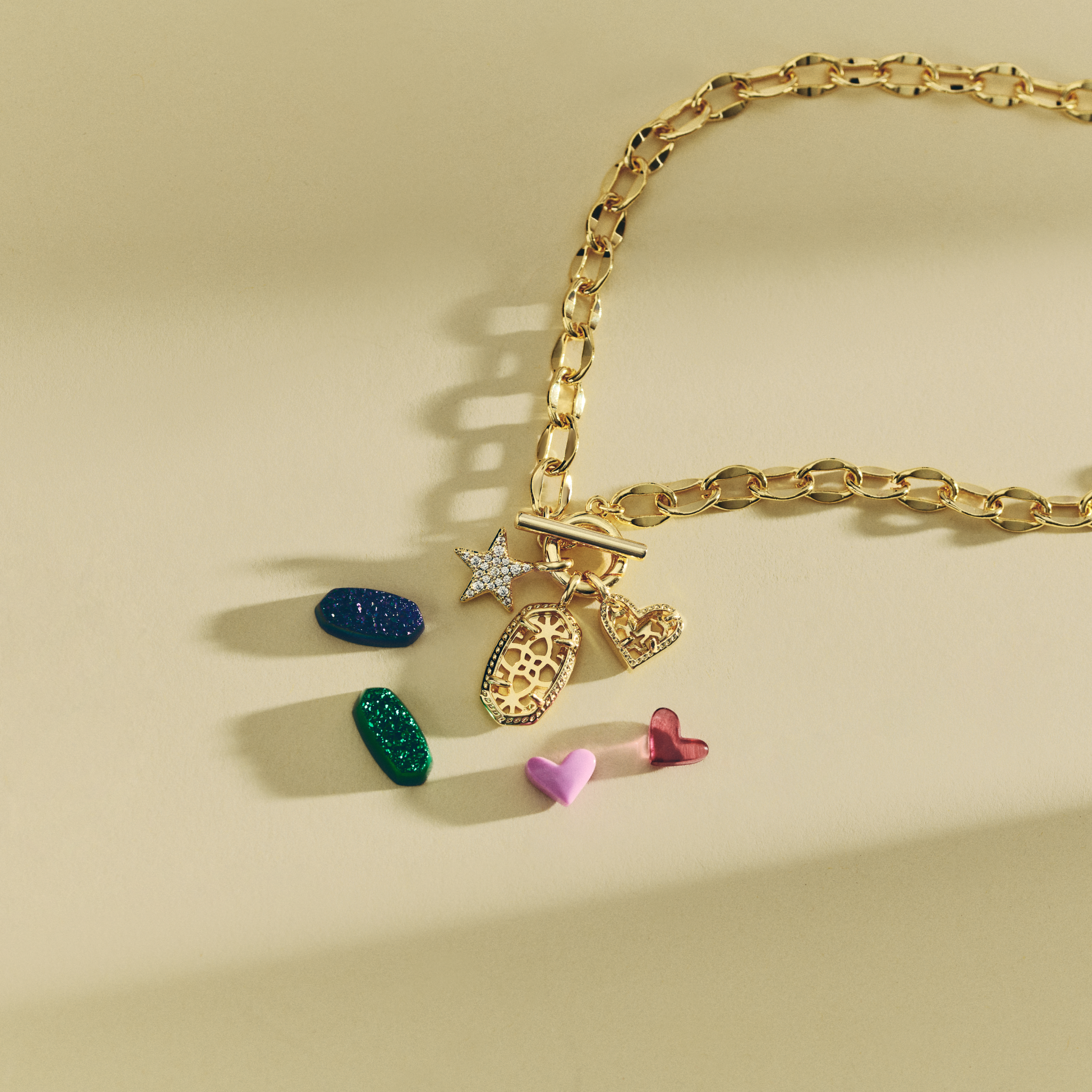 bracelet with colorful charms and stars