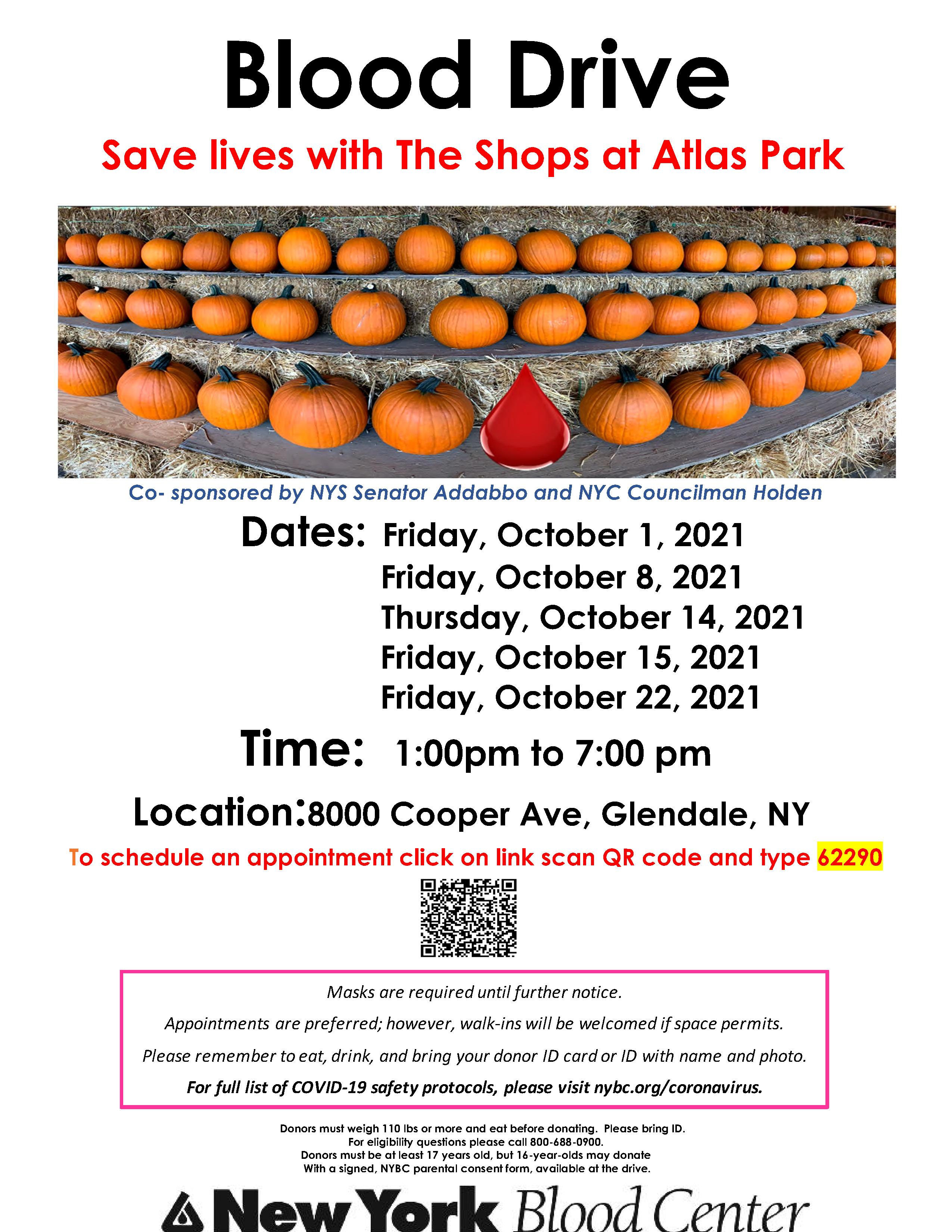 October Blood Drive
with dates and pumpkins