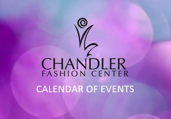 Purple square with Chandler Fashion Center Logo. 