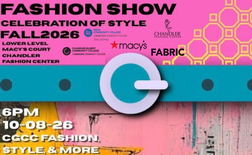 bright flyer with partner logos describing a fashion show event 