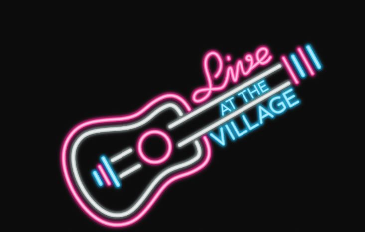 Live at the VIllage logo letters on black background 