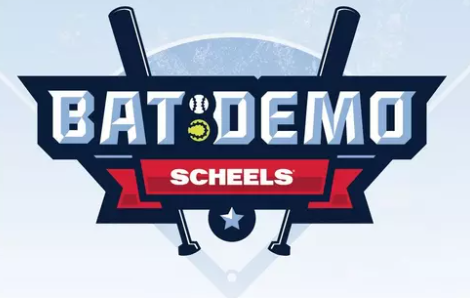 two bats over a baseball diamond with a bats demo logo  