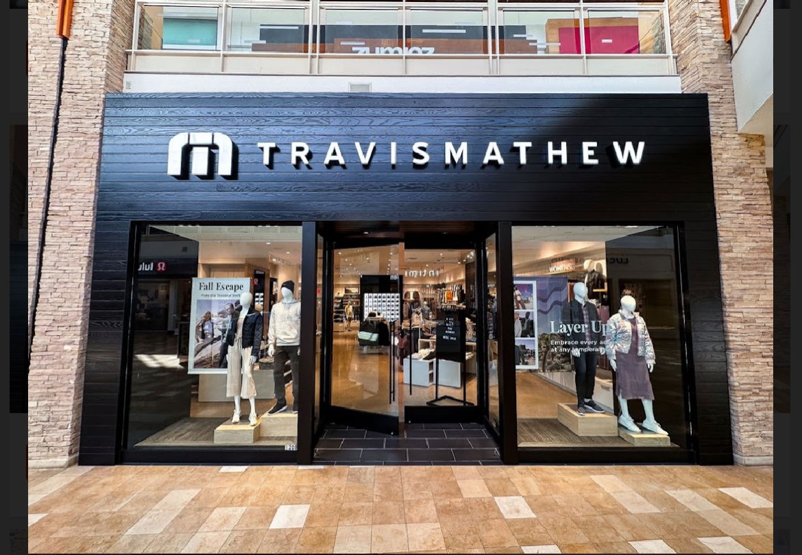 TravisMathews retail store front at Chandler Fashion Center. 