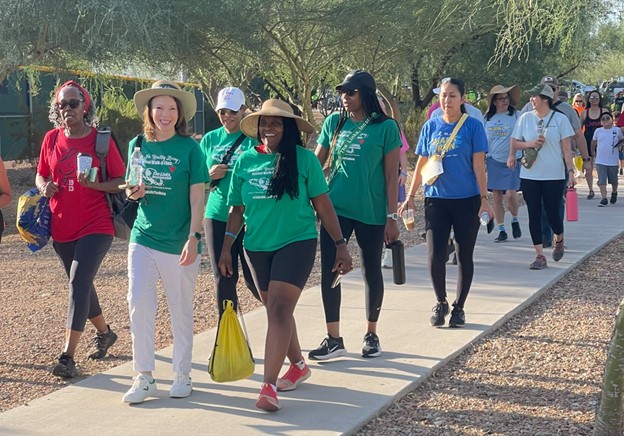Group of walkers participating in the Walk for Healthy Living event.