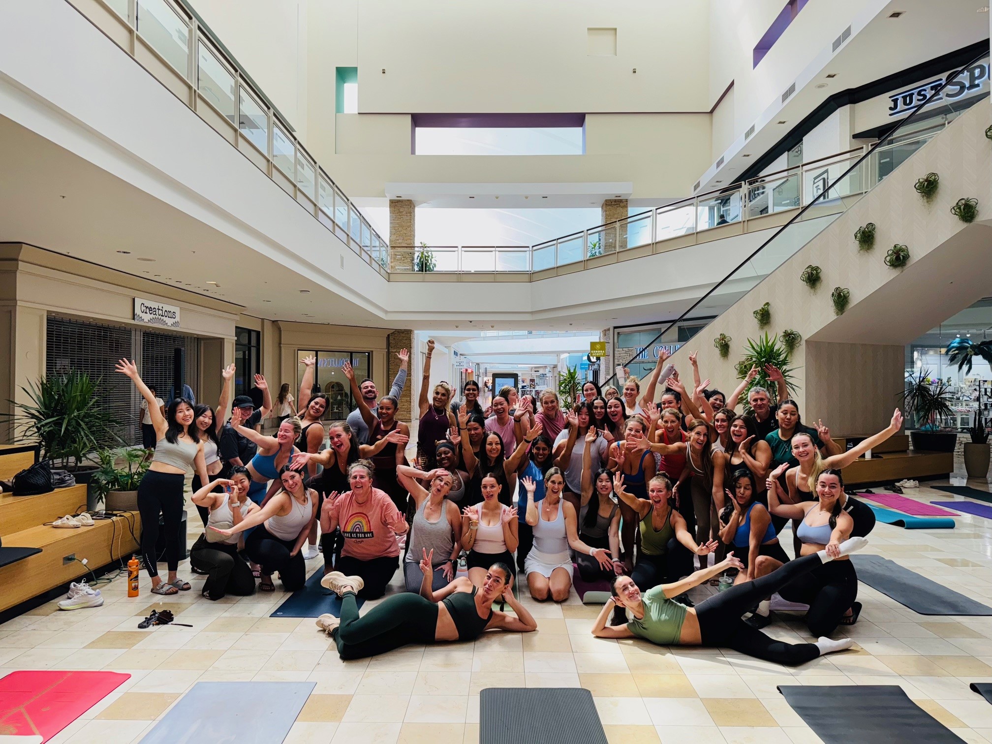 Group photo after a recent lululemon workout in the mall. 