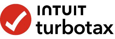 TurboTax logo featuring a red circle with a white checkmark beside the word 'INTUIT' in bold black uppercase letters and 'turbotax' in bold black lowercase letters below it.