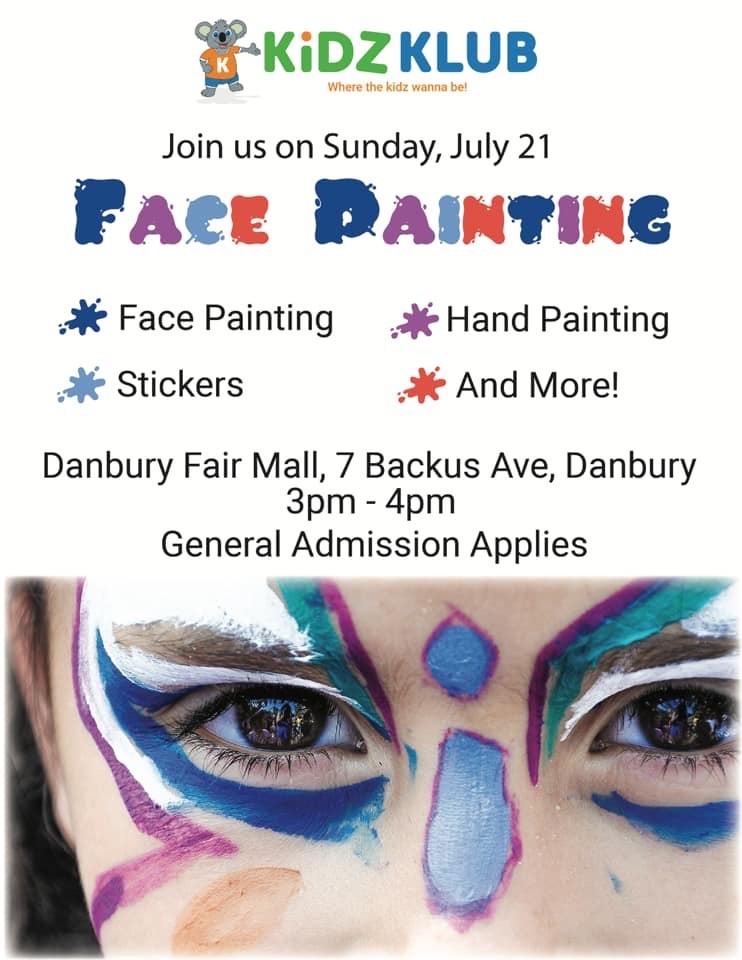 Child's face that is painted for event.