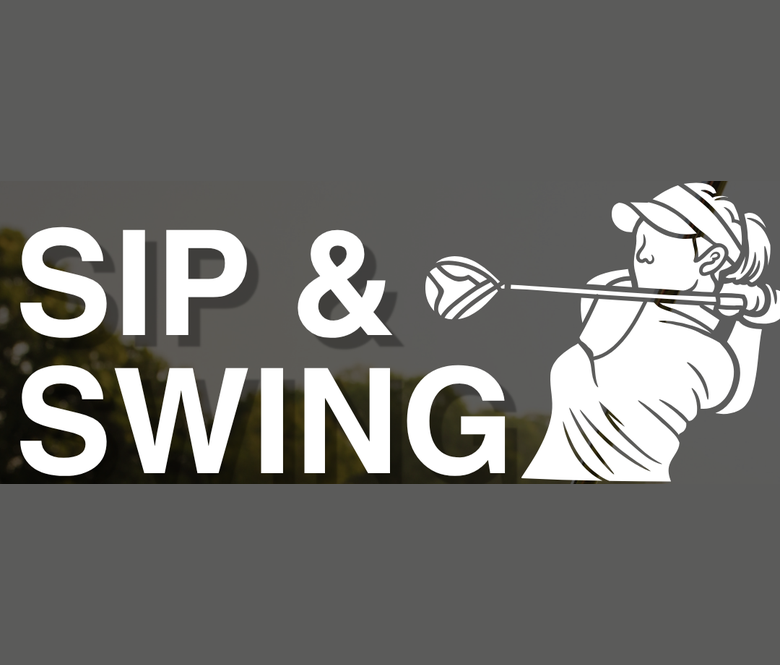 cartoon drawing of a woman swinging a golf club