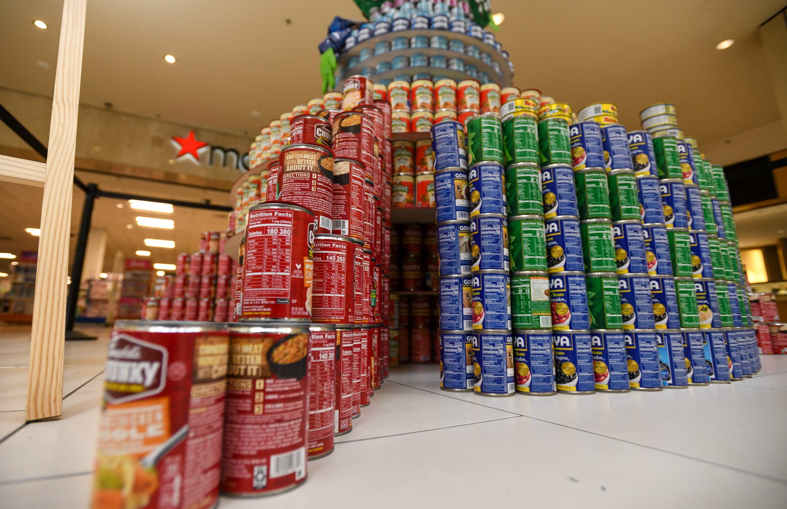 Display of can goods
