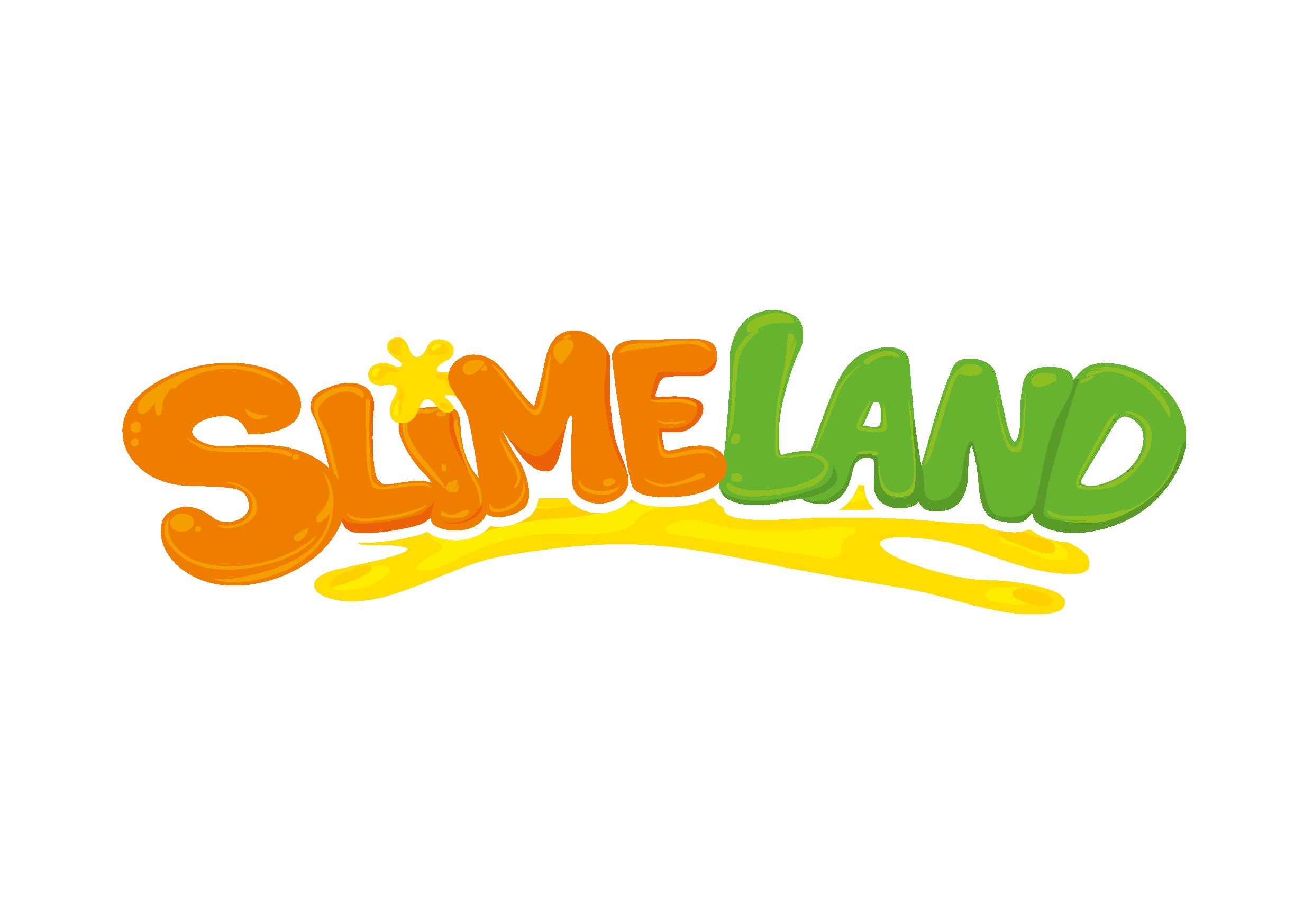 Spelling of SlimeLand in orange and green