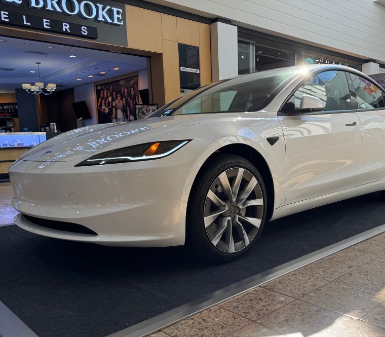 Tesla display inside Eastland Mall