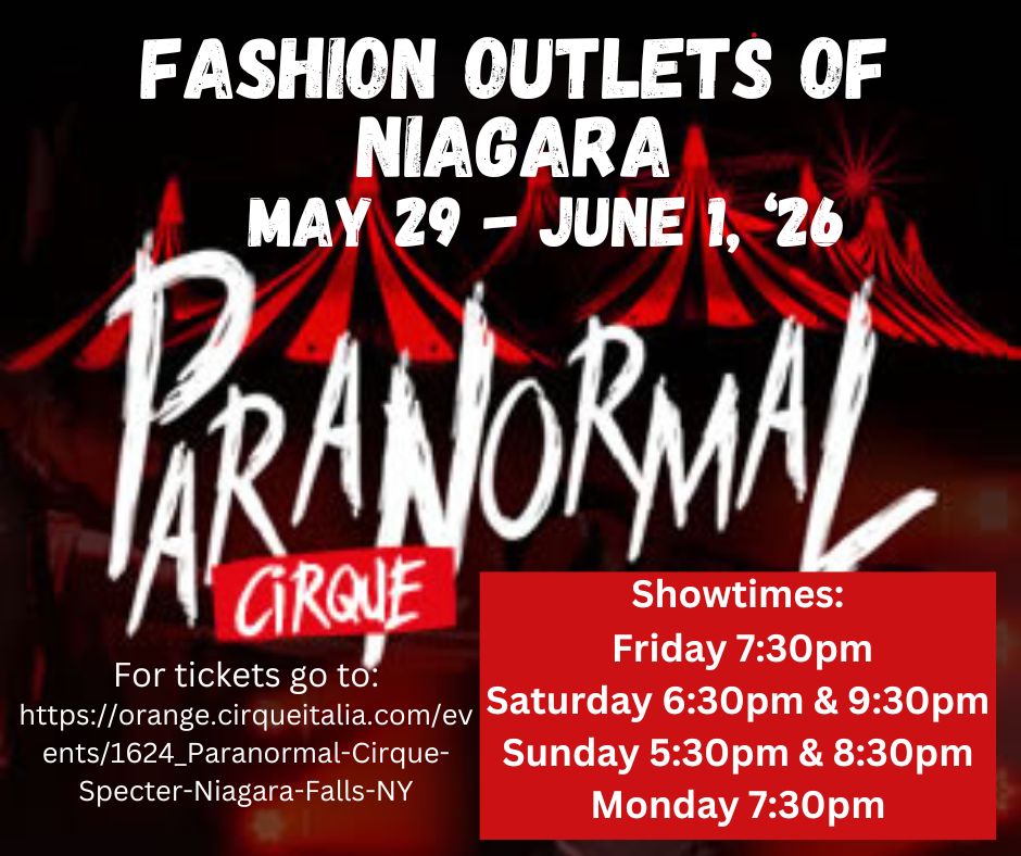 Paranormal Cirque logo and ticket information, also listed in the call to action button