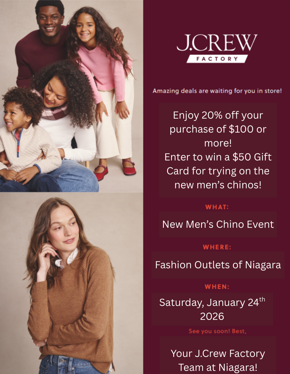 Men's Chino Event!