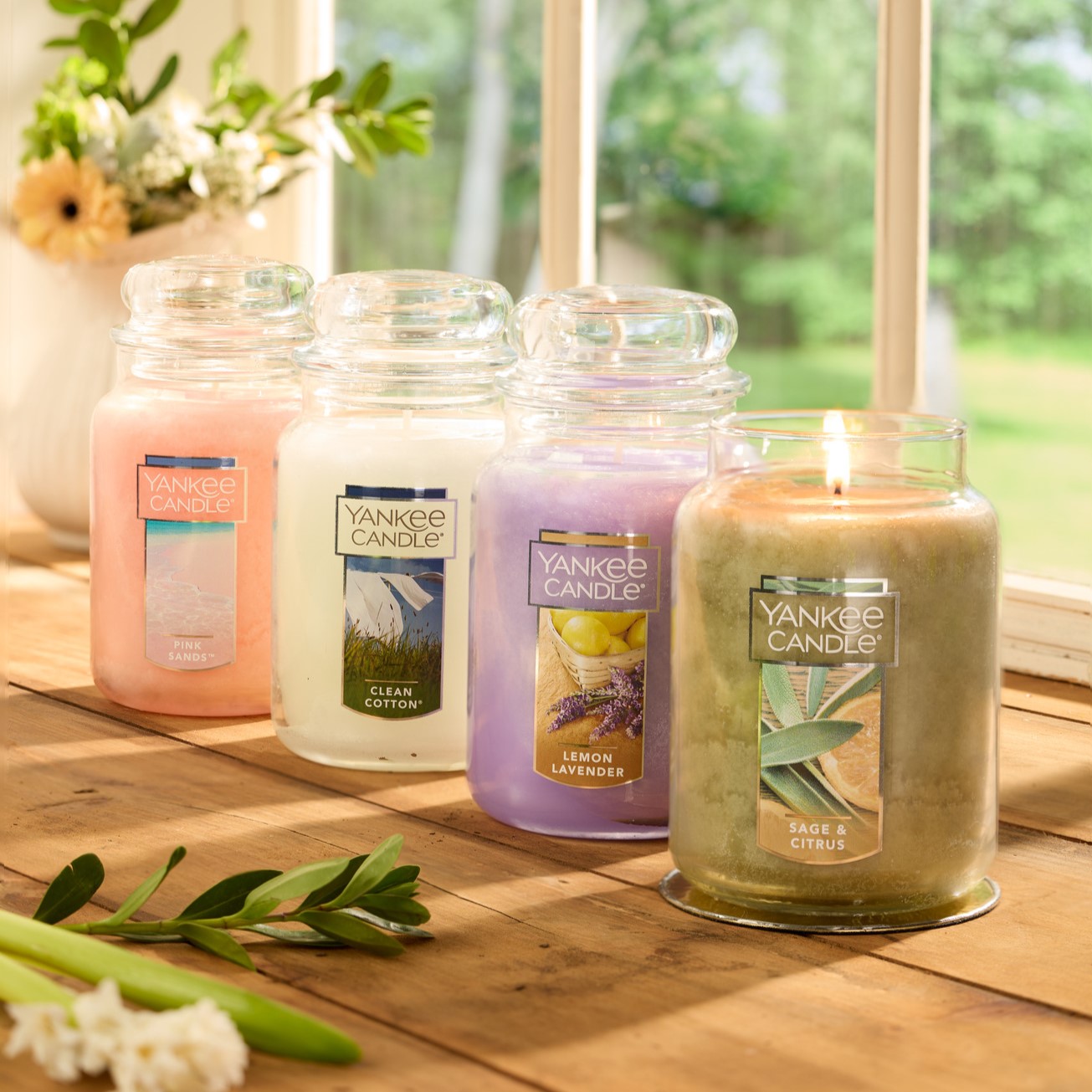 For large jar candles near a window