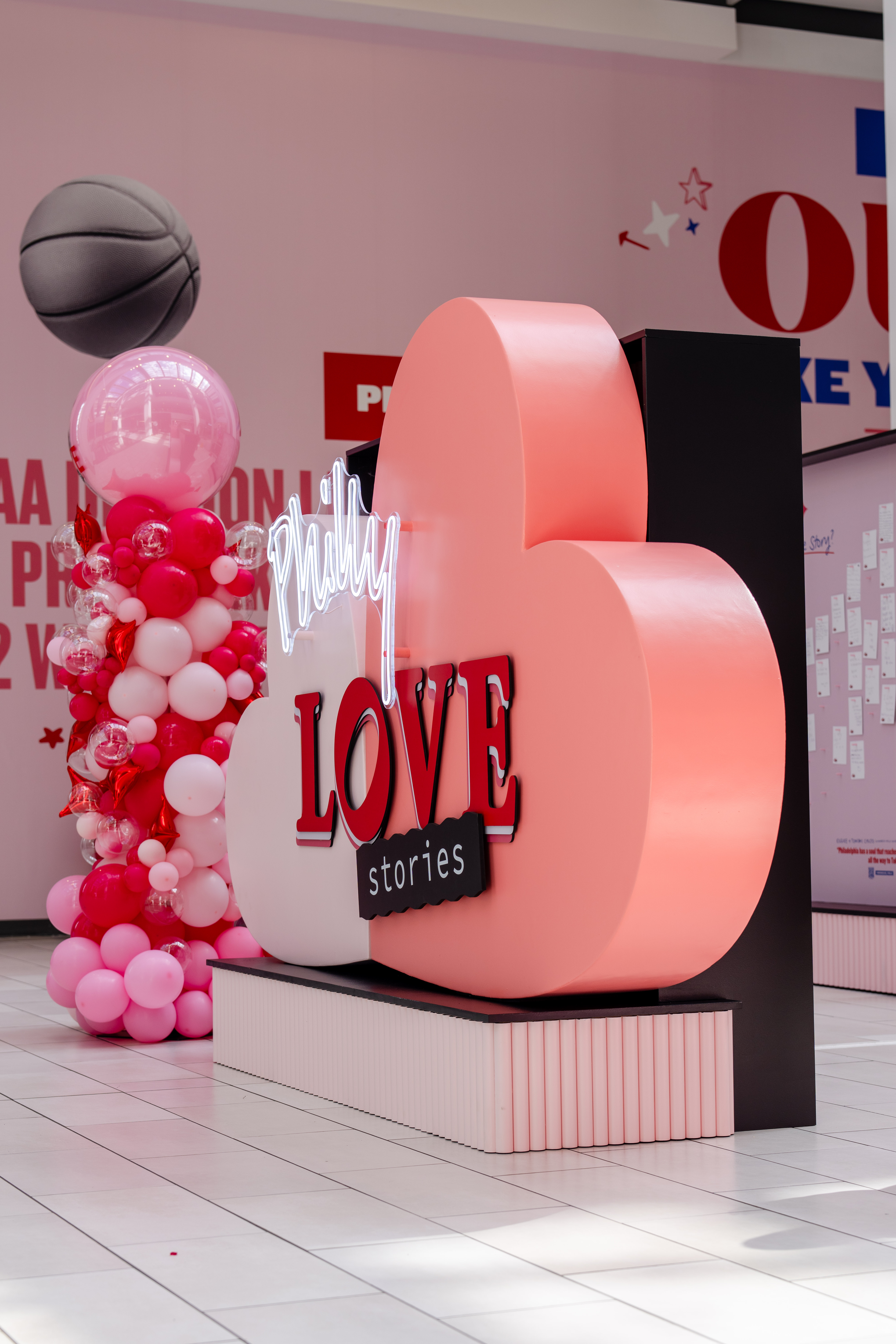 picture of philly love stories activation - two hearts that read philly love stories