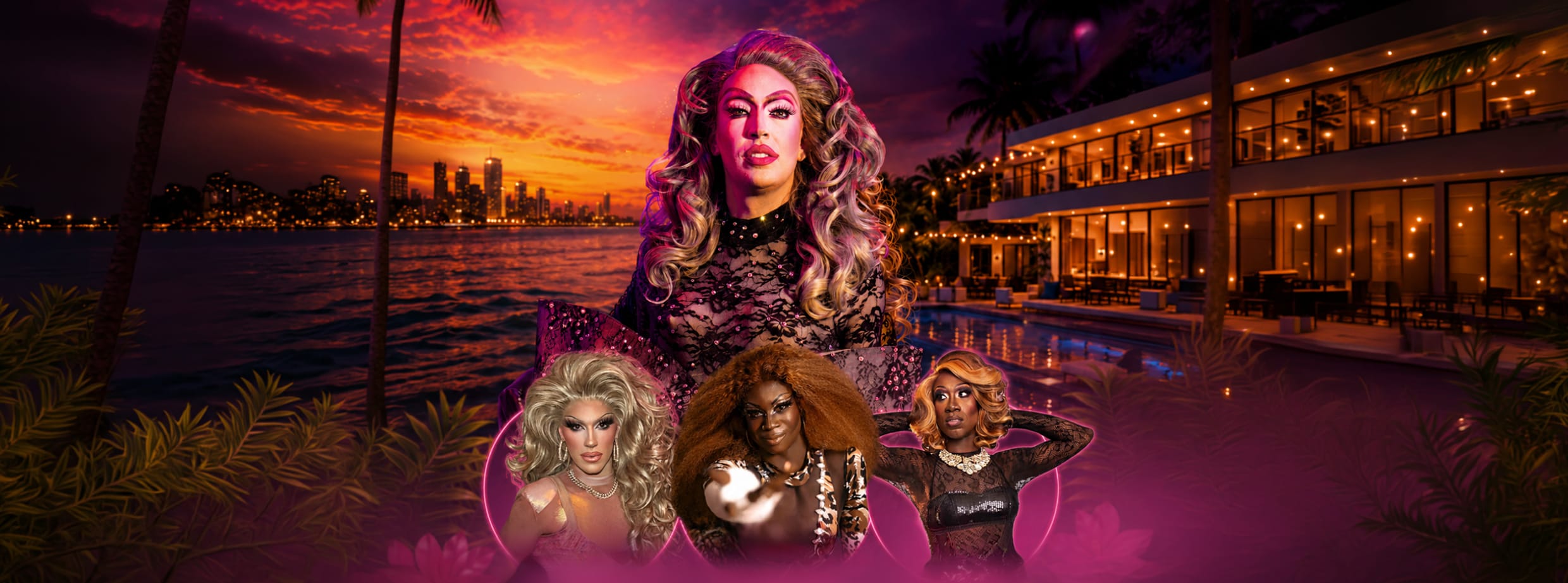 Photo of three various drag queens 