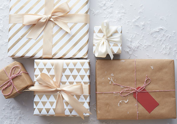 Pretty gifts wrapped up for holidays.