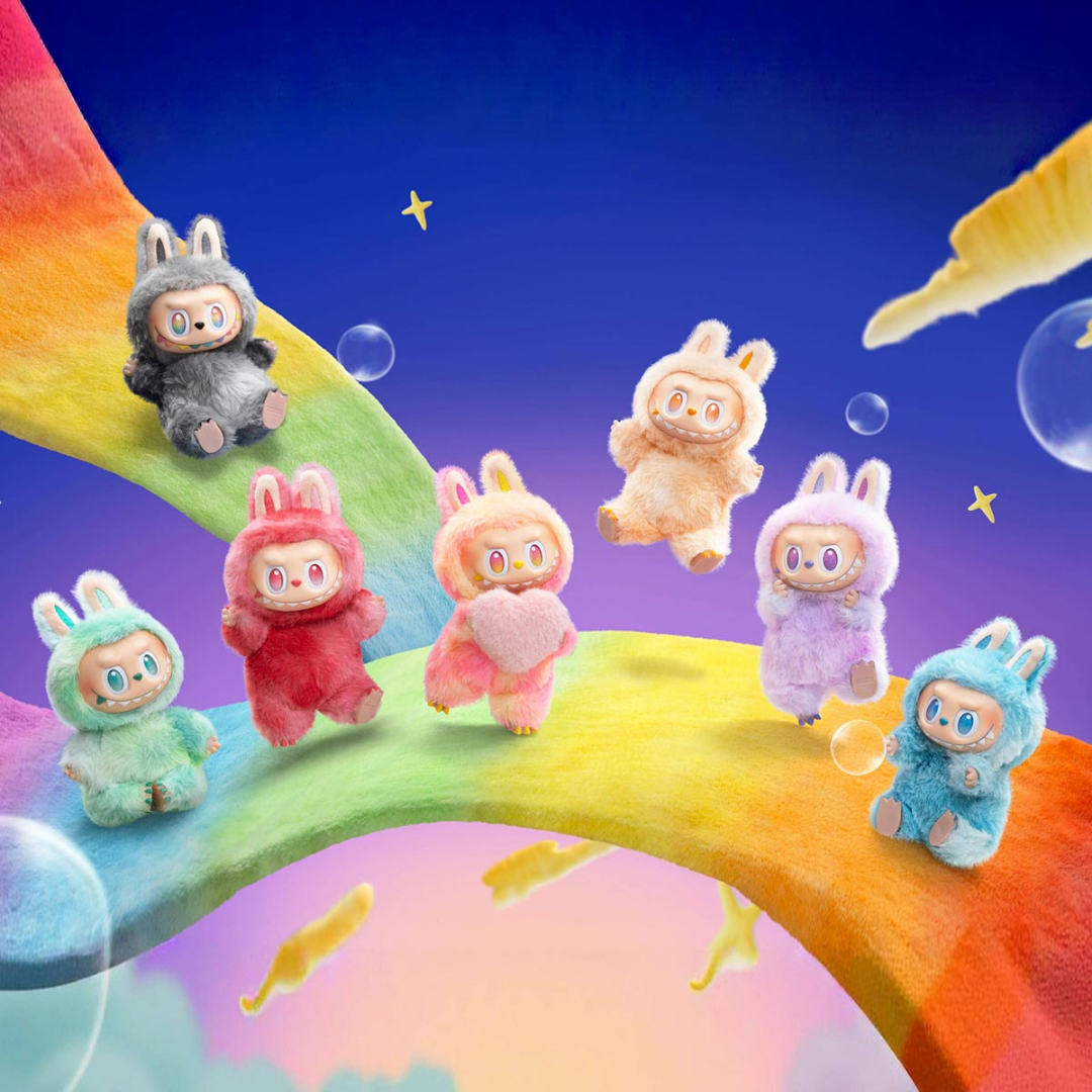 Rainbow Colored Labubu dolls