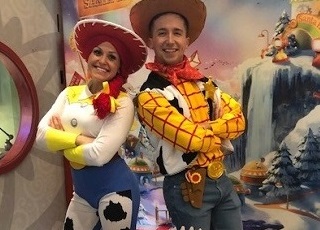 Woody and Jessie characters at Santa Set