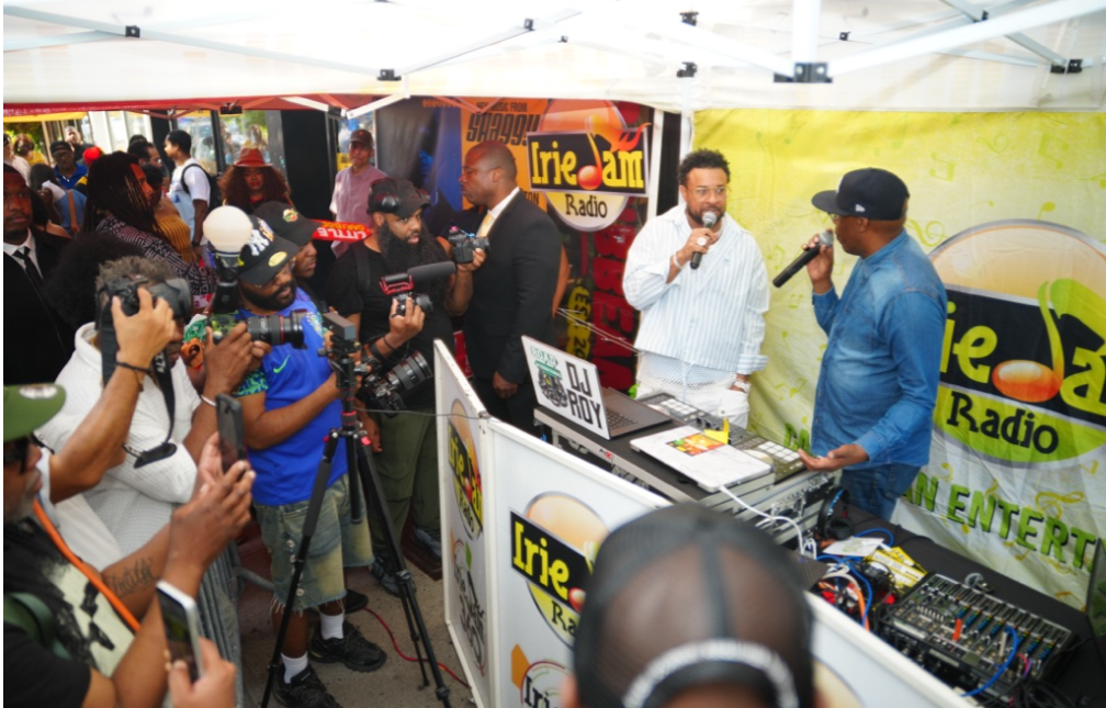 dj radio station activation with crowd and photographers