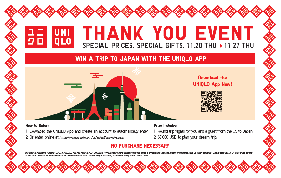 image of cartoon japan skyline with a qr code to enter giveaway 