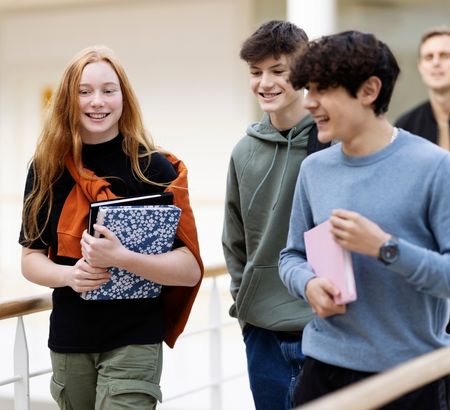 Students walking together with school books
