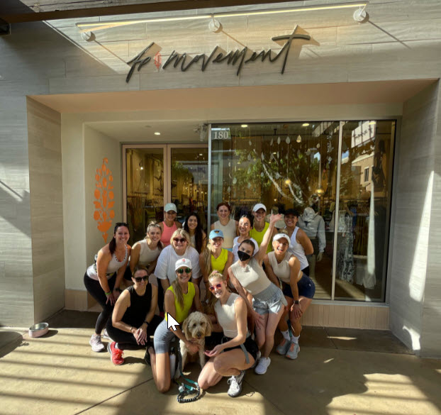 Group photo outside of Free People movement store