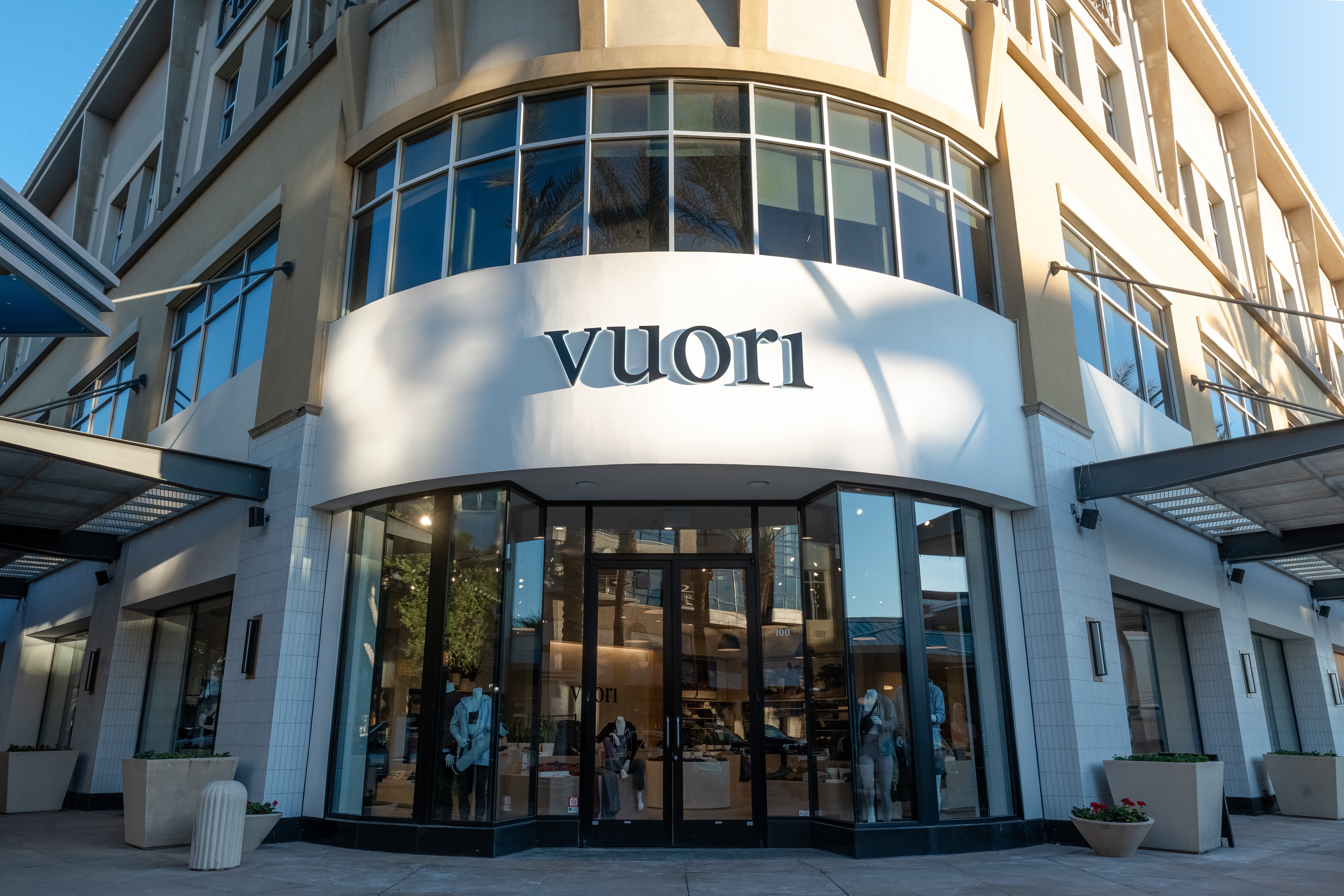 A storefront of the Vuori store