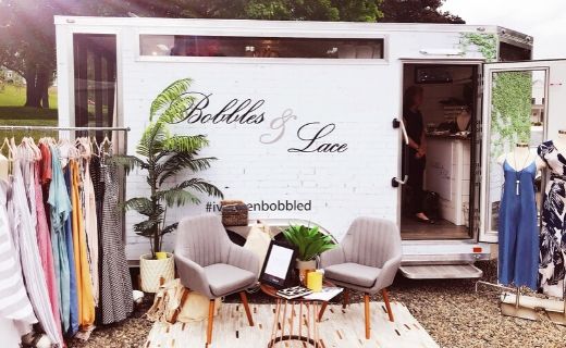 Bobbles & Lace Fashion Trailer setup