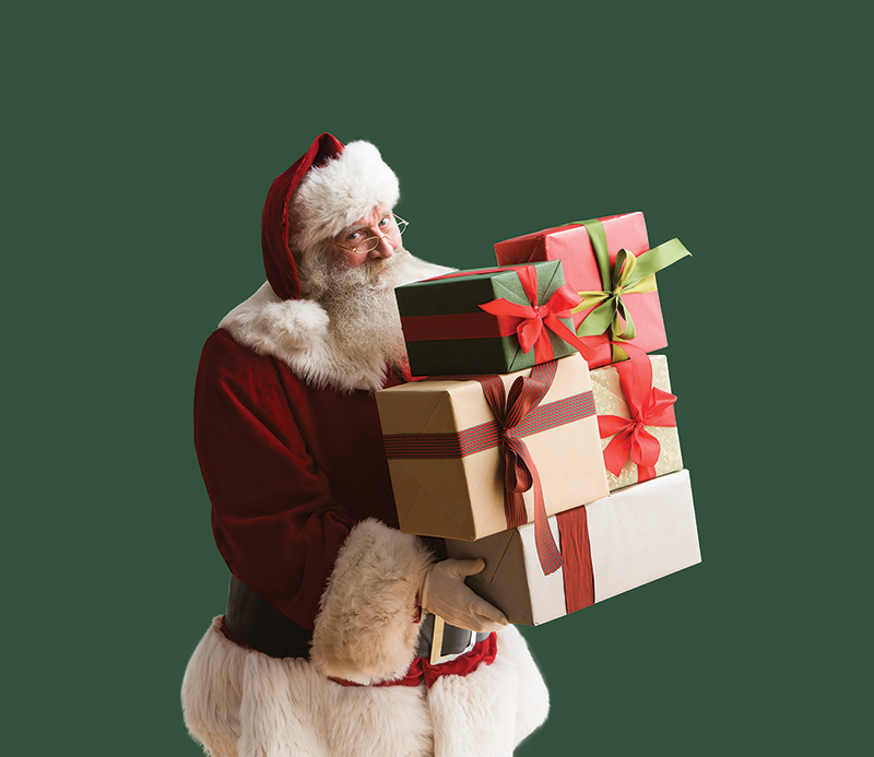 Santa with presents 