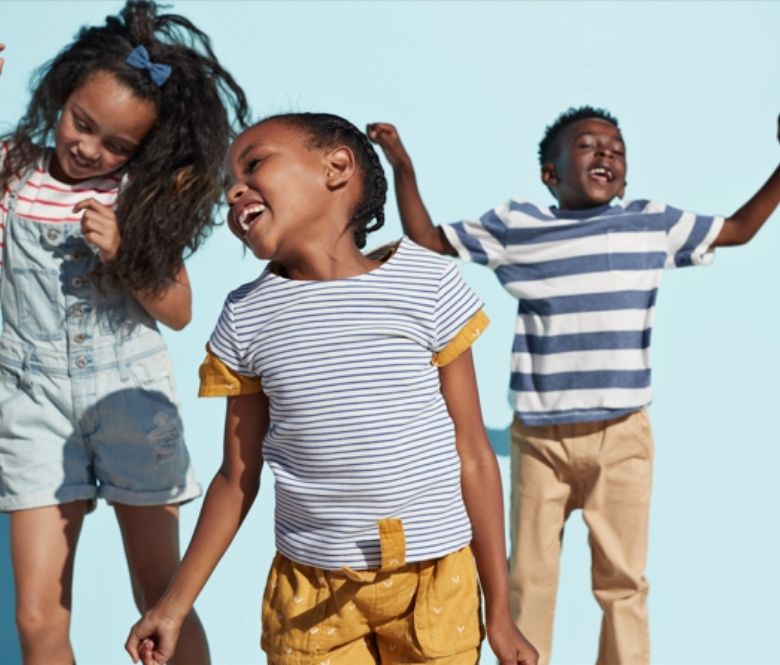 Kids happy and jumping