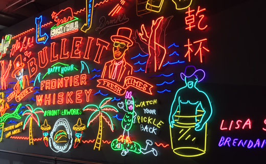 neon signage at Grand Central Market, downtown los angeles