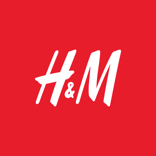 H&M logo on red background