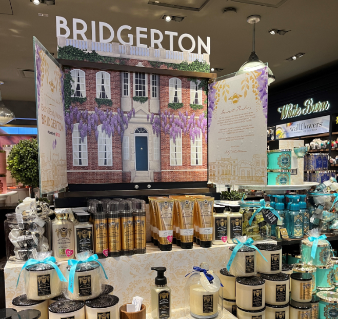 Bridgerton fragrance display