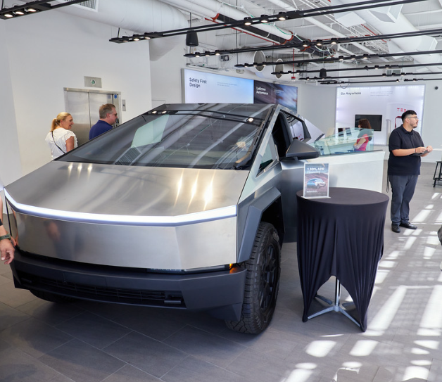 Tesla Cybertruck in showroom