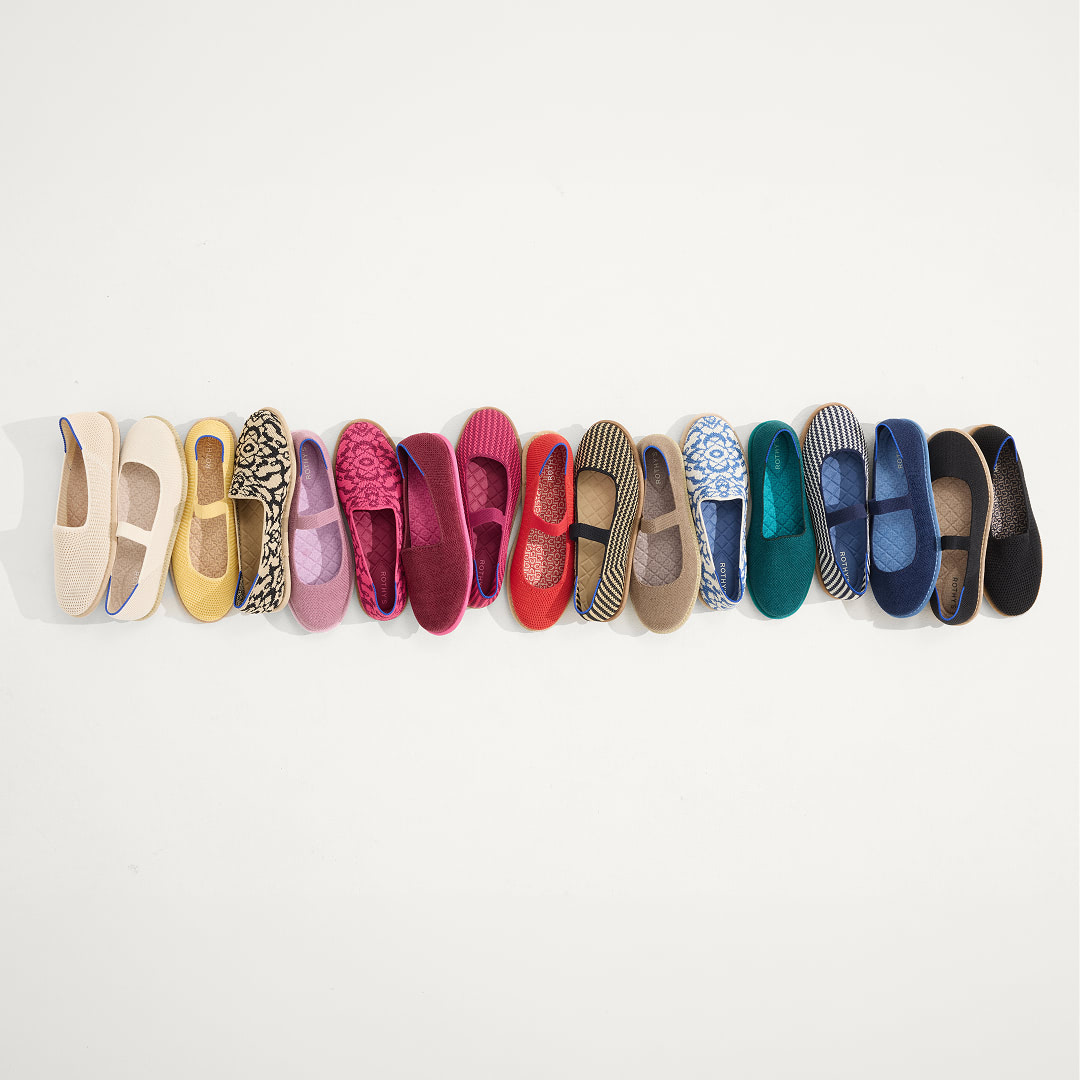 rainbow line of shoes