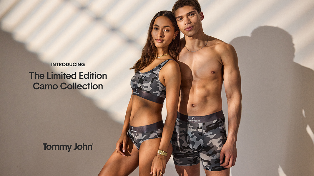 GUY AND GIRL IN CAMO UNDERWEAR BY TOMMY JOHN