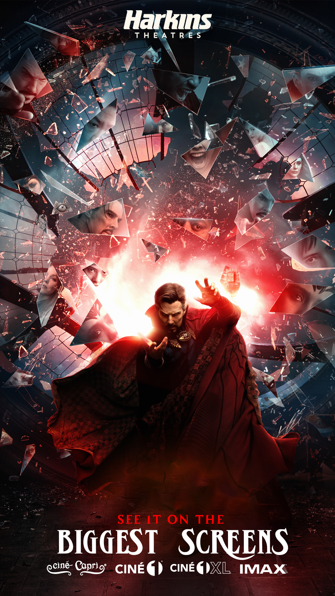 SEE IT ON THE BIGGEST SCREENS 
DOCTOR STRANGE IN A POSE WITH BROKEN GLASS BEHIND HIM