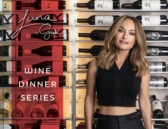 photo of luna with luna by giada logo, wine dinner series