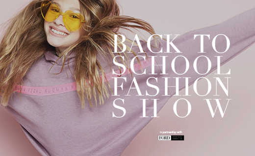 young blonde hair girl wearing heart-shaped sunglasses in yellow
back to school fashion show
in partnership with Ford Robert Black Agency