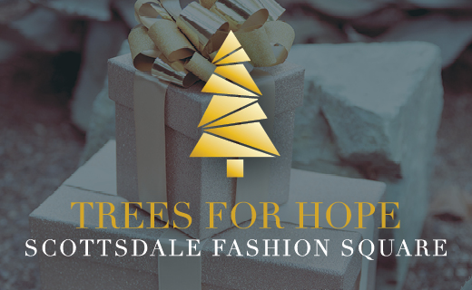 a gold holiday trees with copy: Trees For Hope, November 13 - December 4