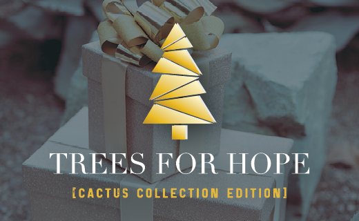 a gold holiday trees with copy: Trees For Hope [Cactus Collection Edition]